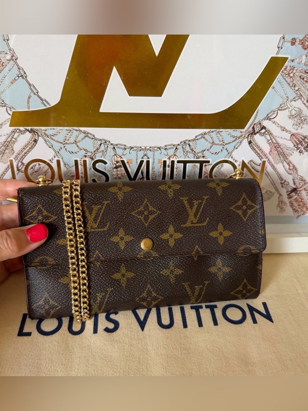 Louis Vuitton Vintage Monogram Long Wallet on Chain - Picture 2 of 12